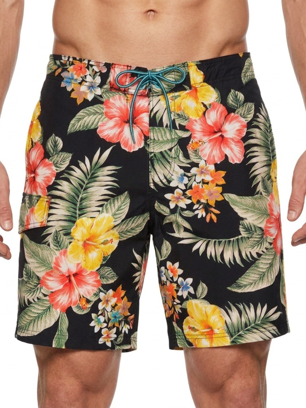 George Men's Tropical Floral Swim Trunks Sz M